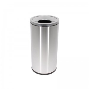 不銹鋼圓形頂開圓口垃圾桶